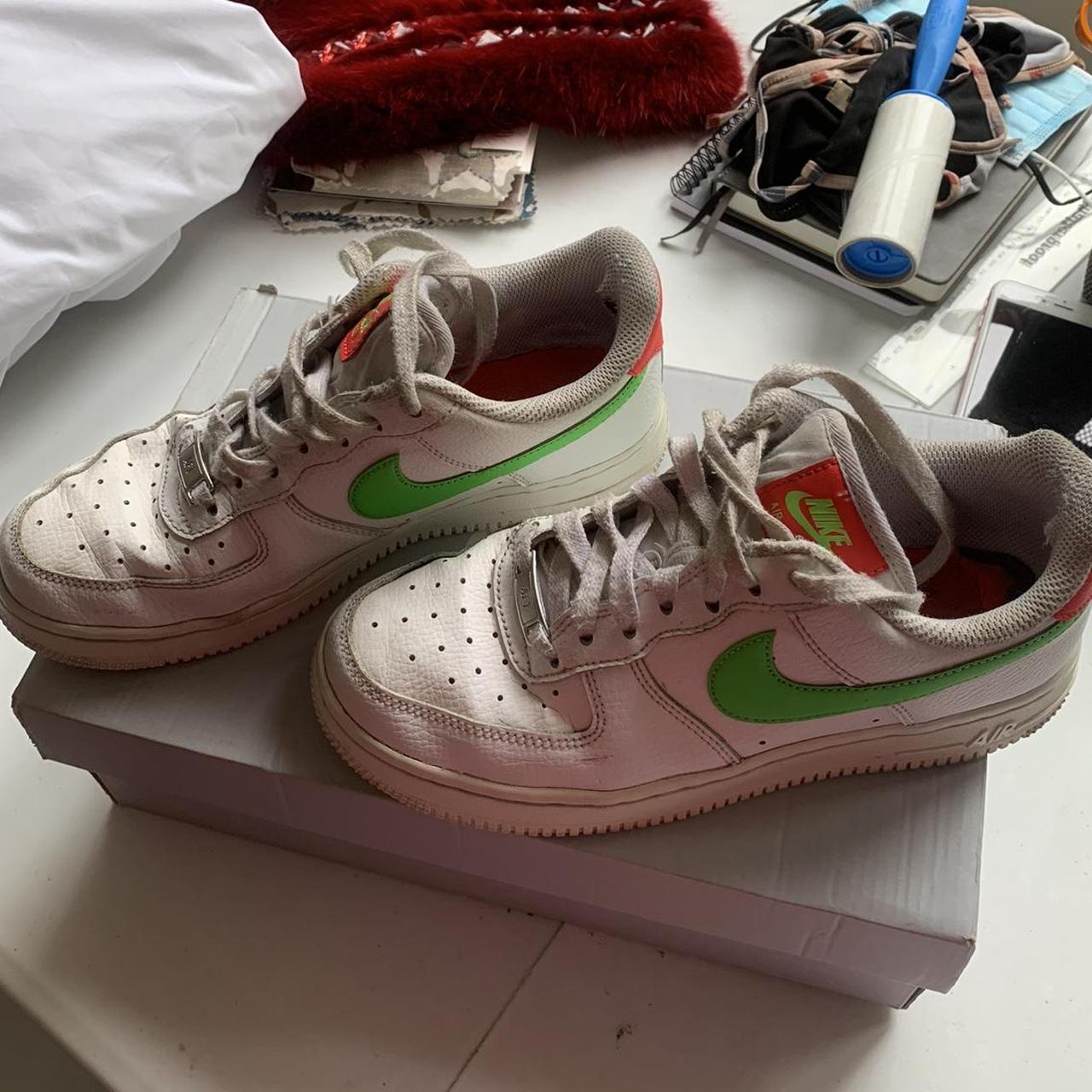 Women’s airforce 1 with green & pink, size uk 4 #nike - Depop