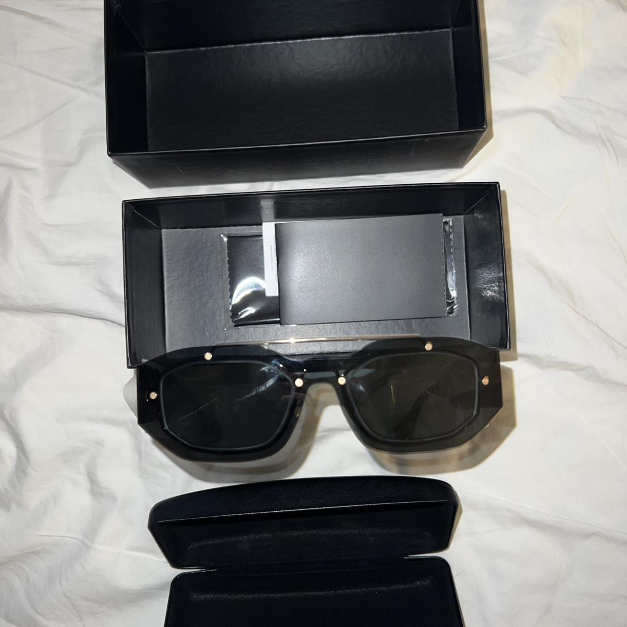 Versace biggie sunglasses transparent black. Unisex... - Depop