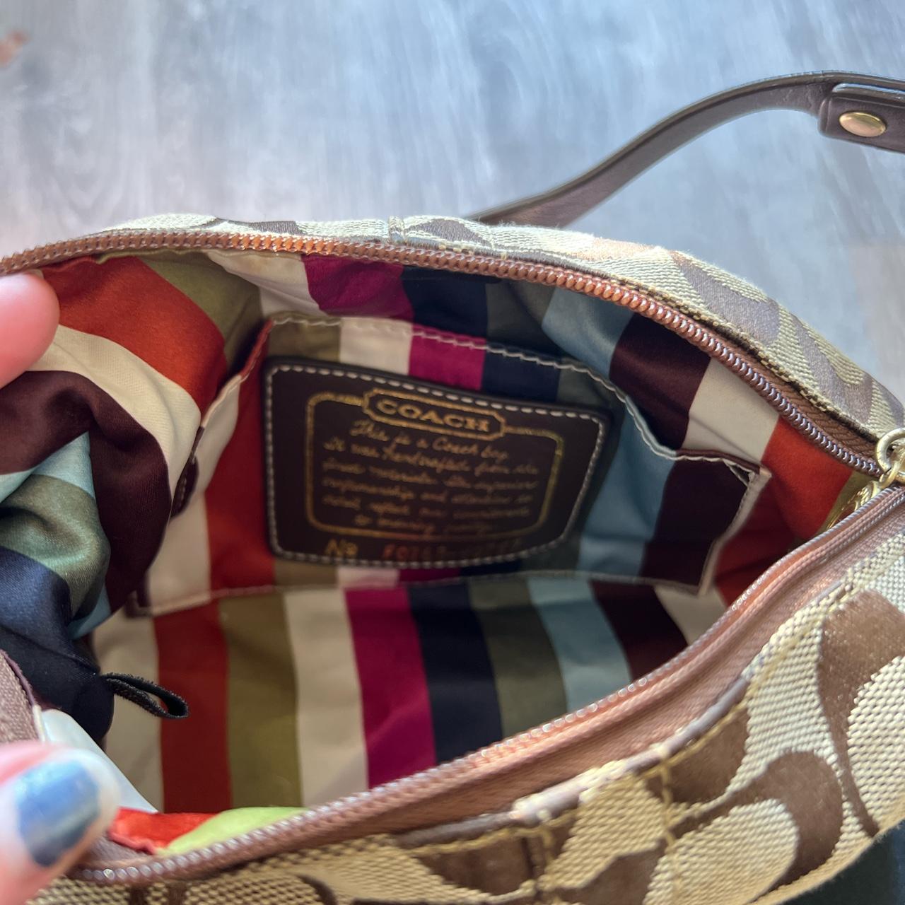 Small vintage Coach shoulder bag. Printed fabric - Depop