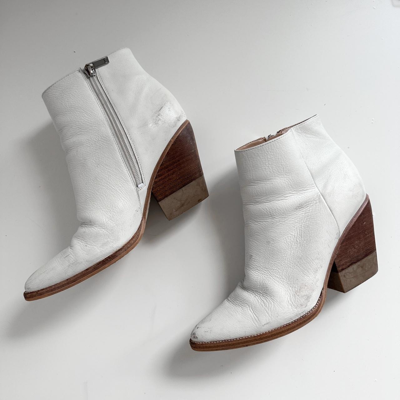 Marc Fisher Women's White and Cream Boots | Depop