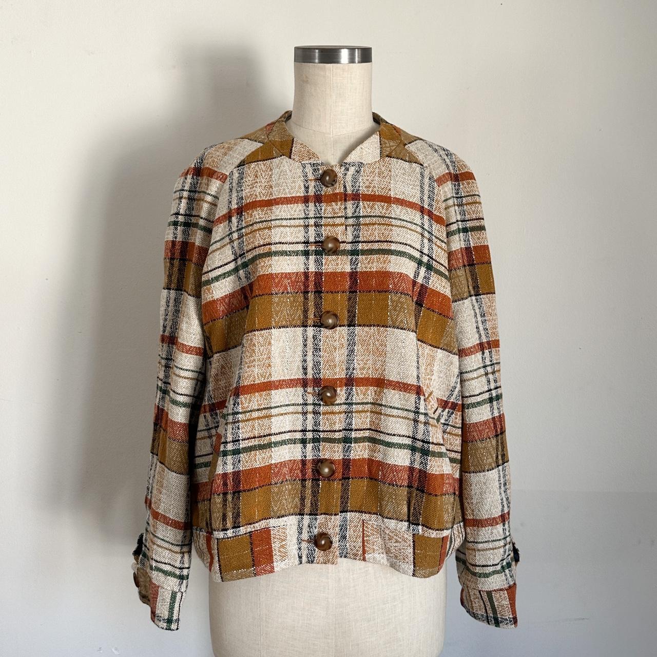 Sézane plaid button down top — size 46 - Depop