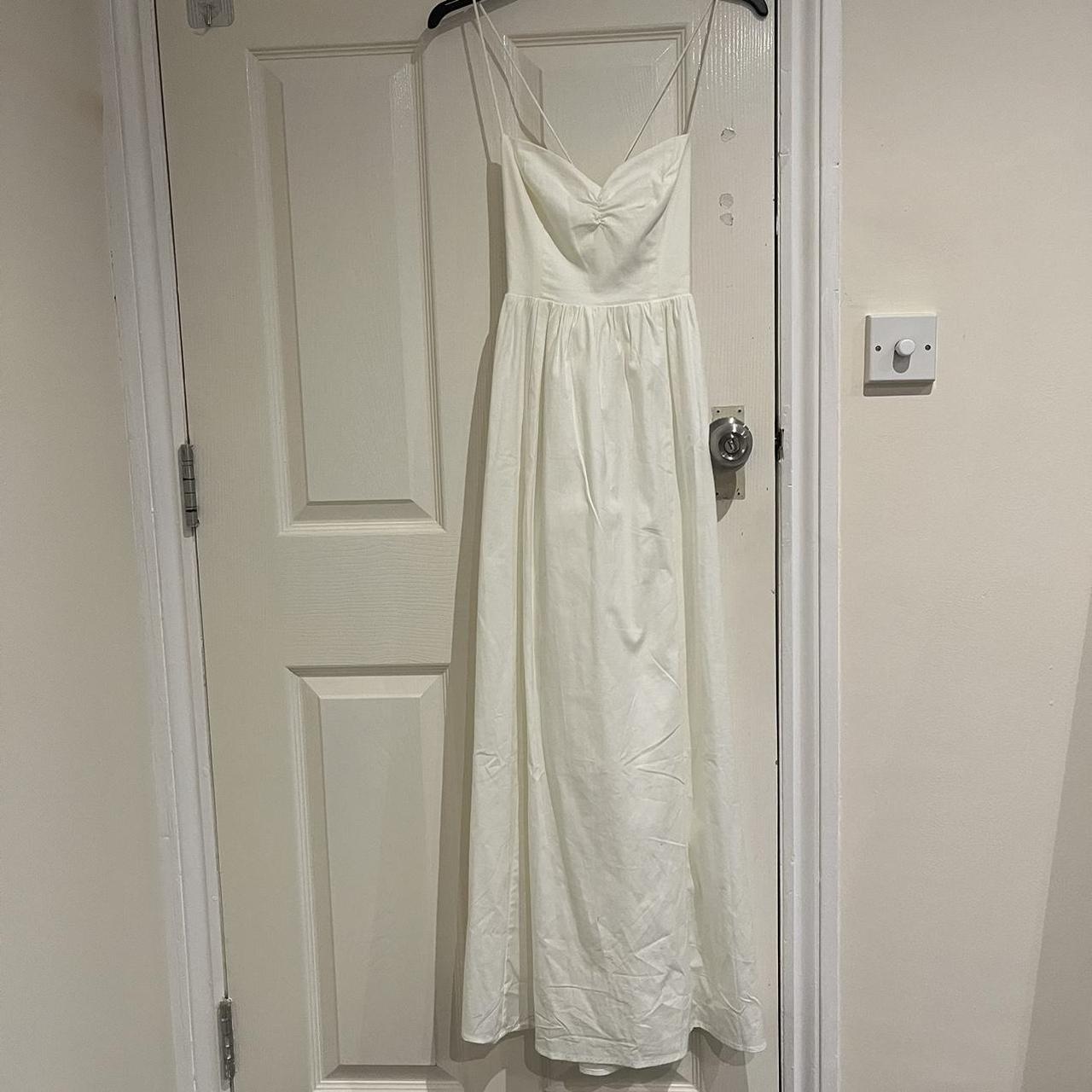 reformation Dovie dress in white size XS maxi dress... - Depop