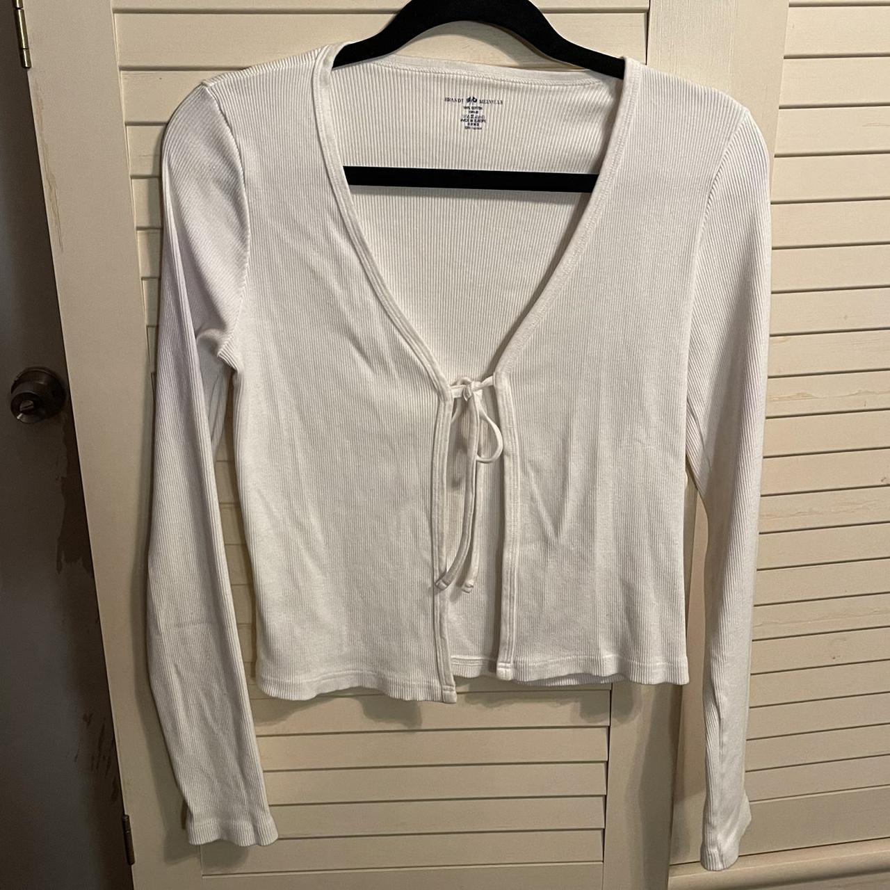 Brandy Melville Women's White Cardigan | Depop