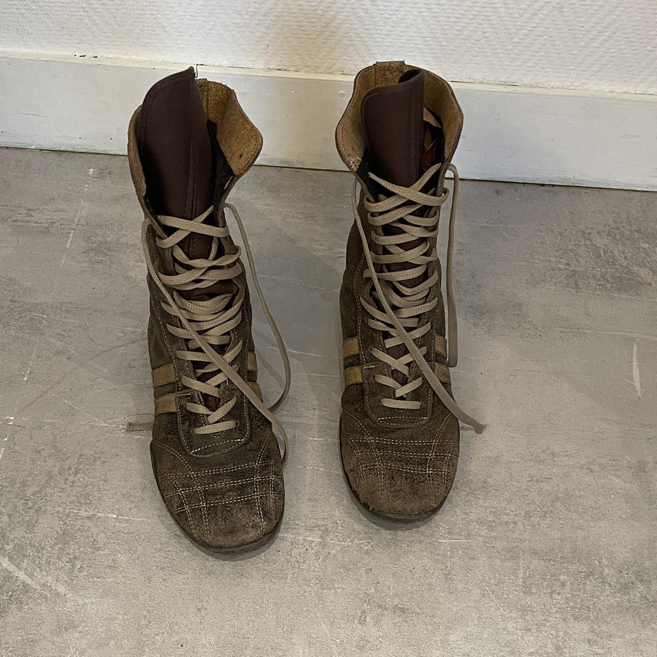 Amazing 90’ laced destroyed boots EU 38 SHIPPING... - Depop