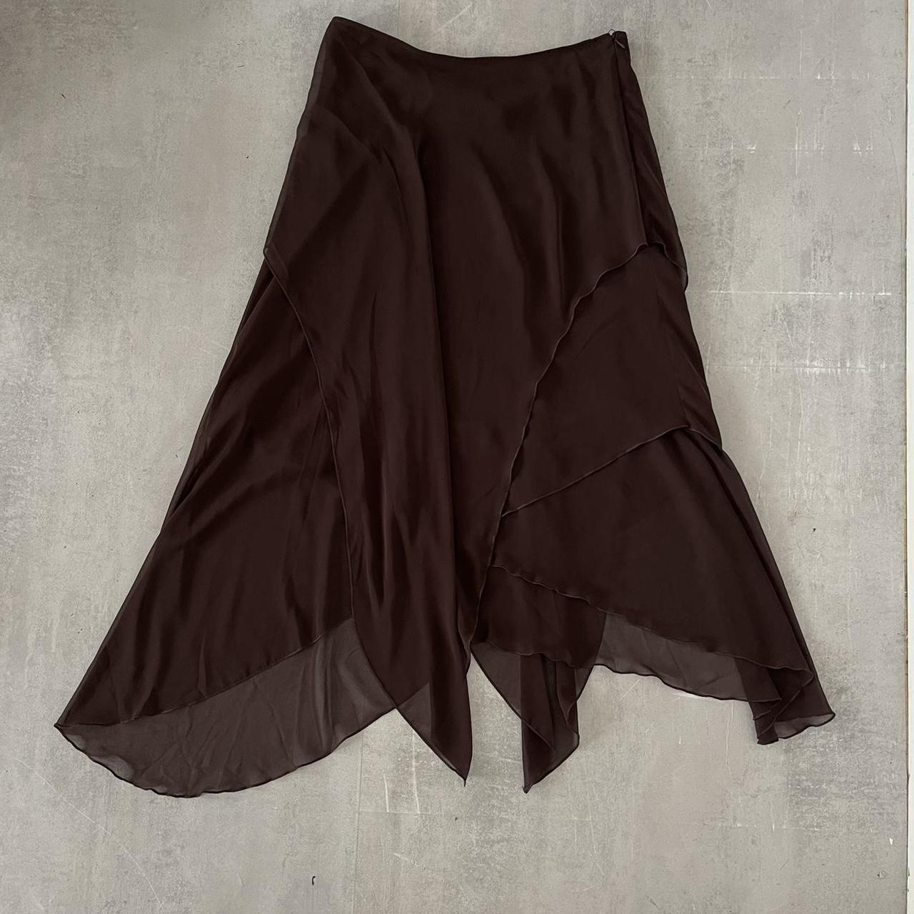 Long chiffon brown skirt SHIPPING COSTS FR... Depop