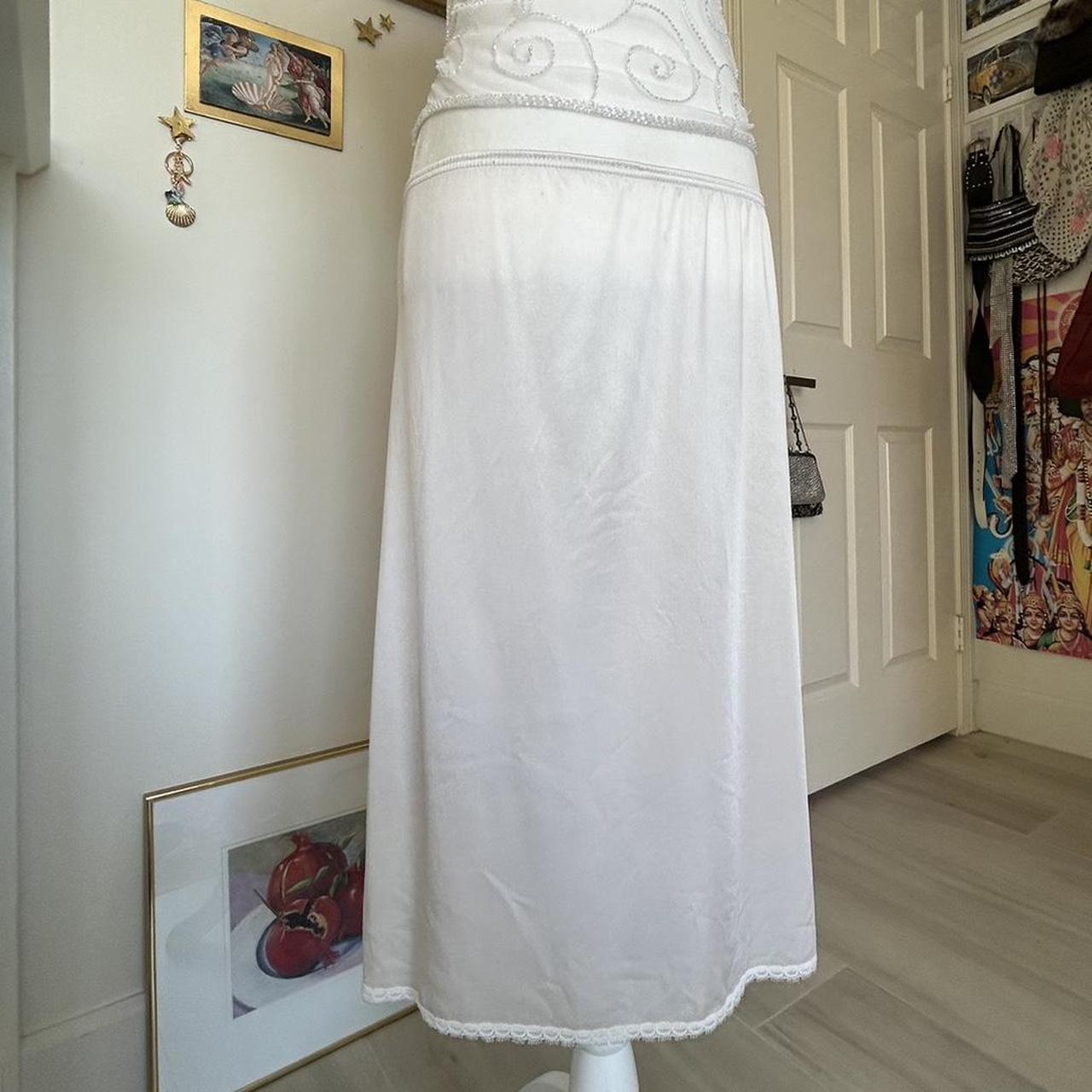 Vintage Women's Skirt - White/Cream - XS – Vintag… - image 3