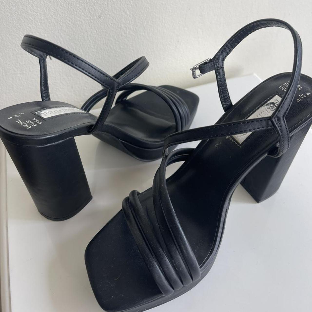 BRAND NEW Black Primark Block Heels Size 4 - Depop