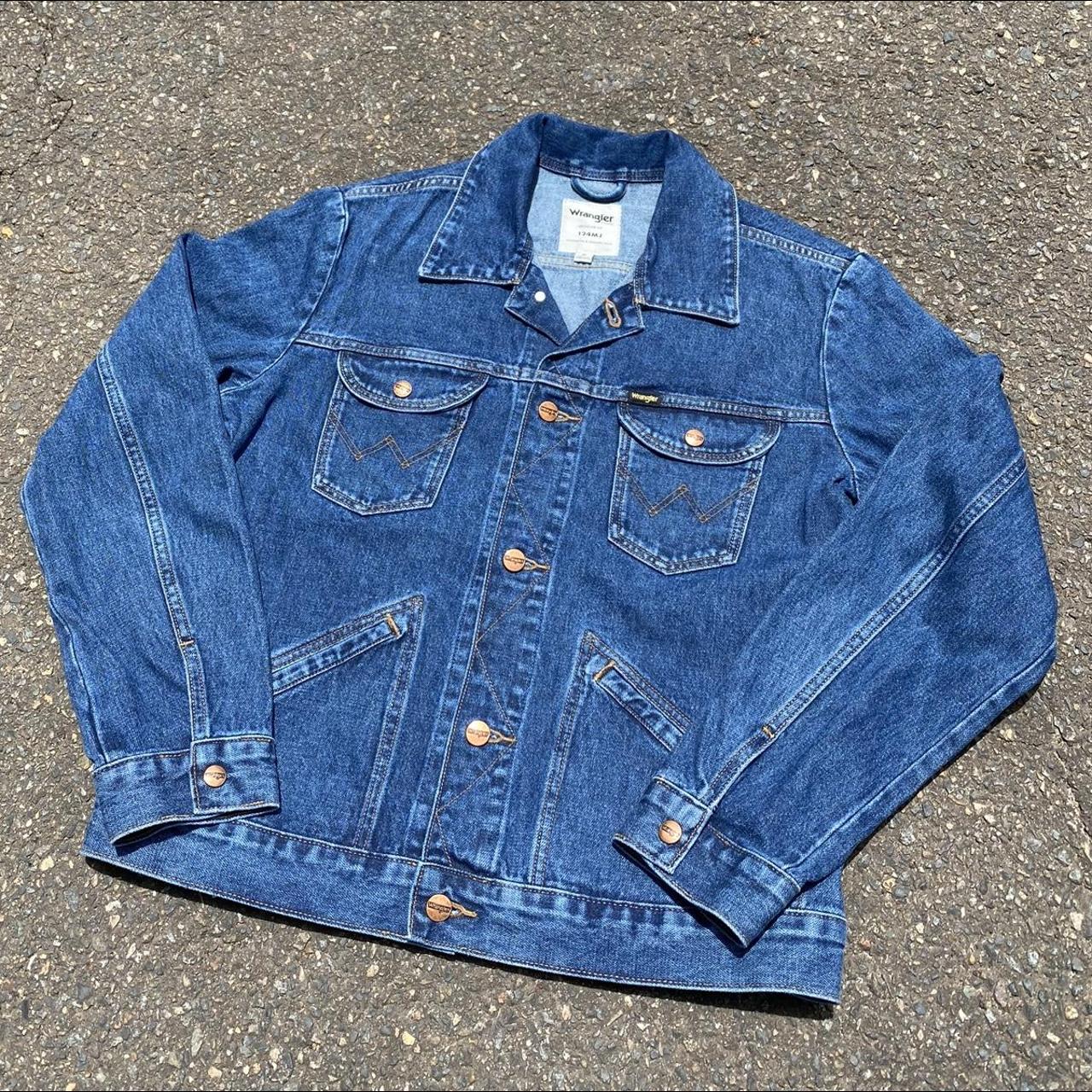 Wrangler Men's Blue and Navy Jacket | Depop