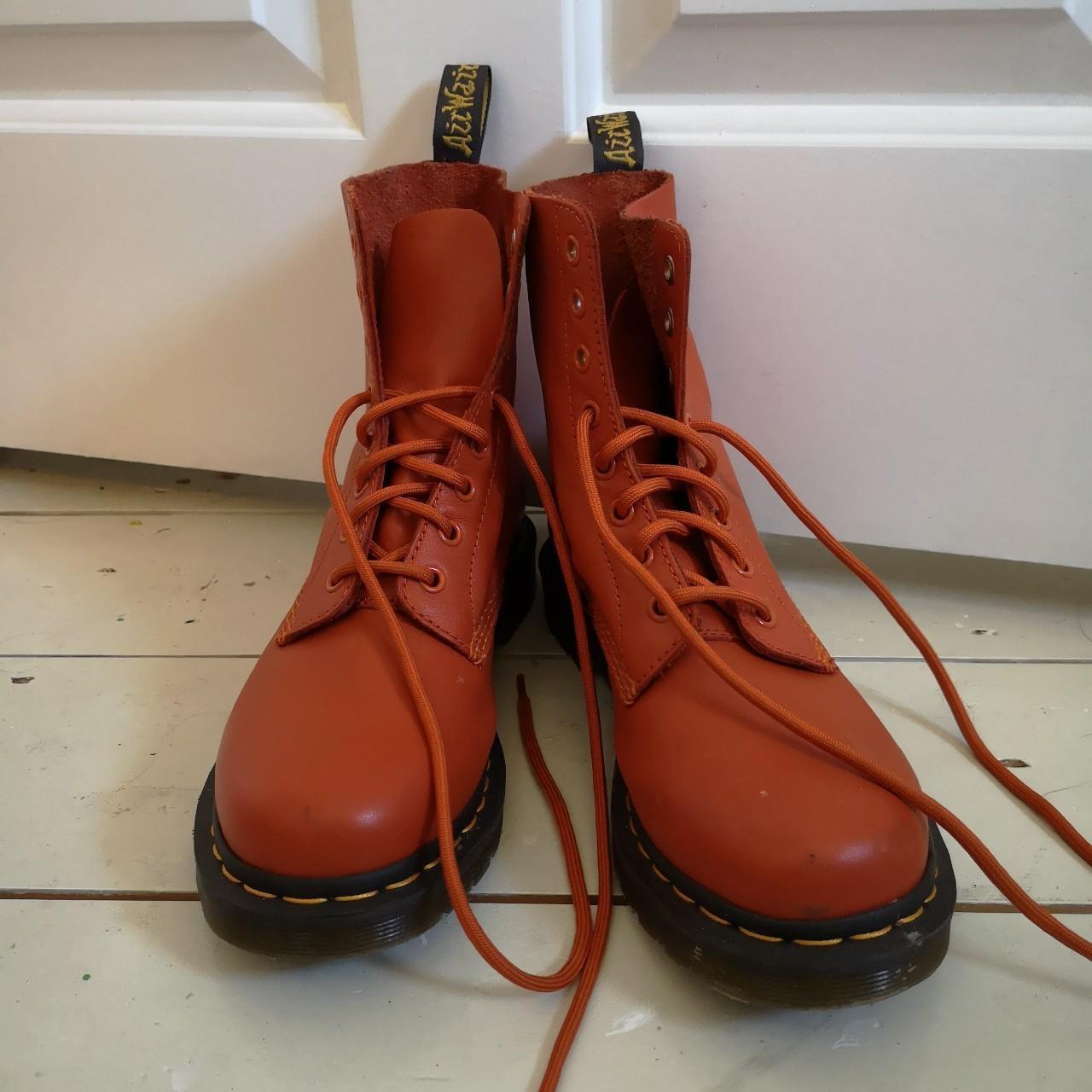 Burnt orange fashion doc martens