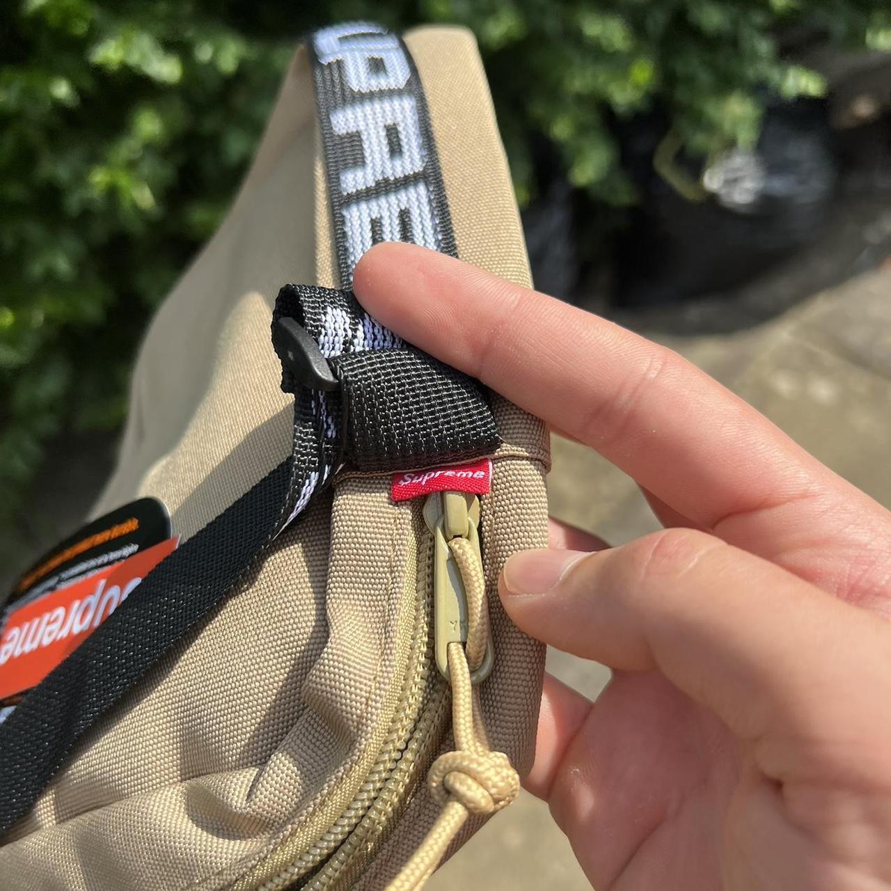 Supreme shoulder bag ss18 black with logo on strap , - Depop