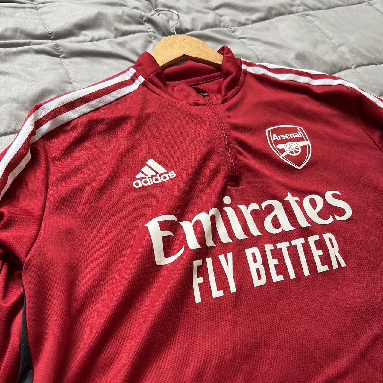 Arsenal 1/4 zip training top red 22/23 szn Adidas... - Depop