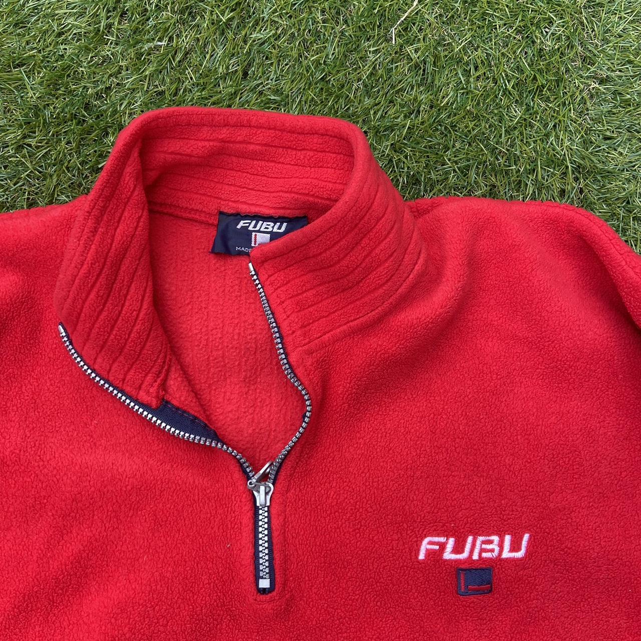 FUBU red pullover sweater SUPER RARE with back and...