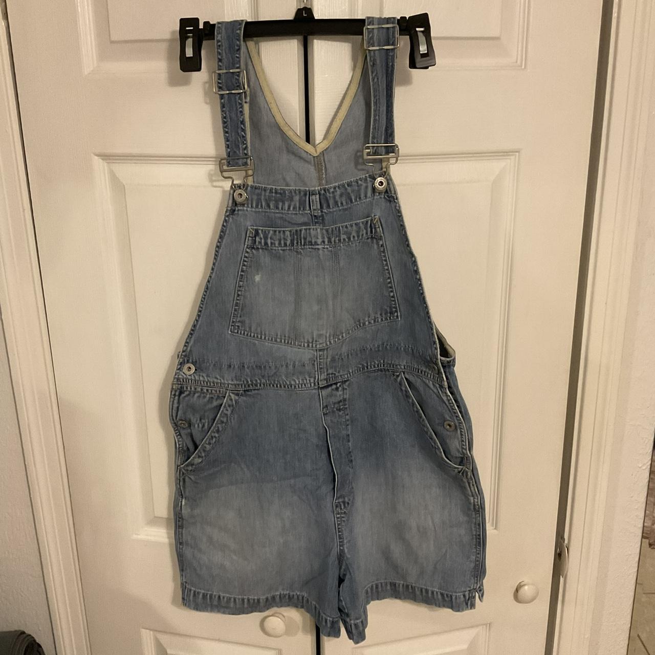 Gap 2000s denim overalls Tagged L runs a lil... - Depop