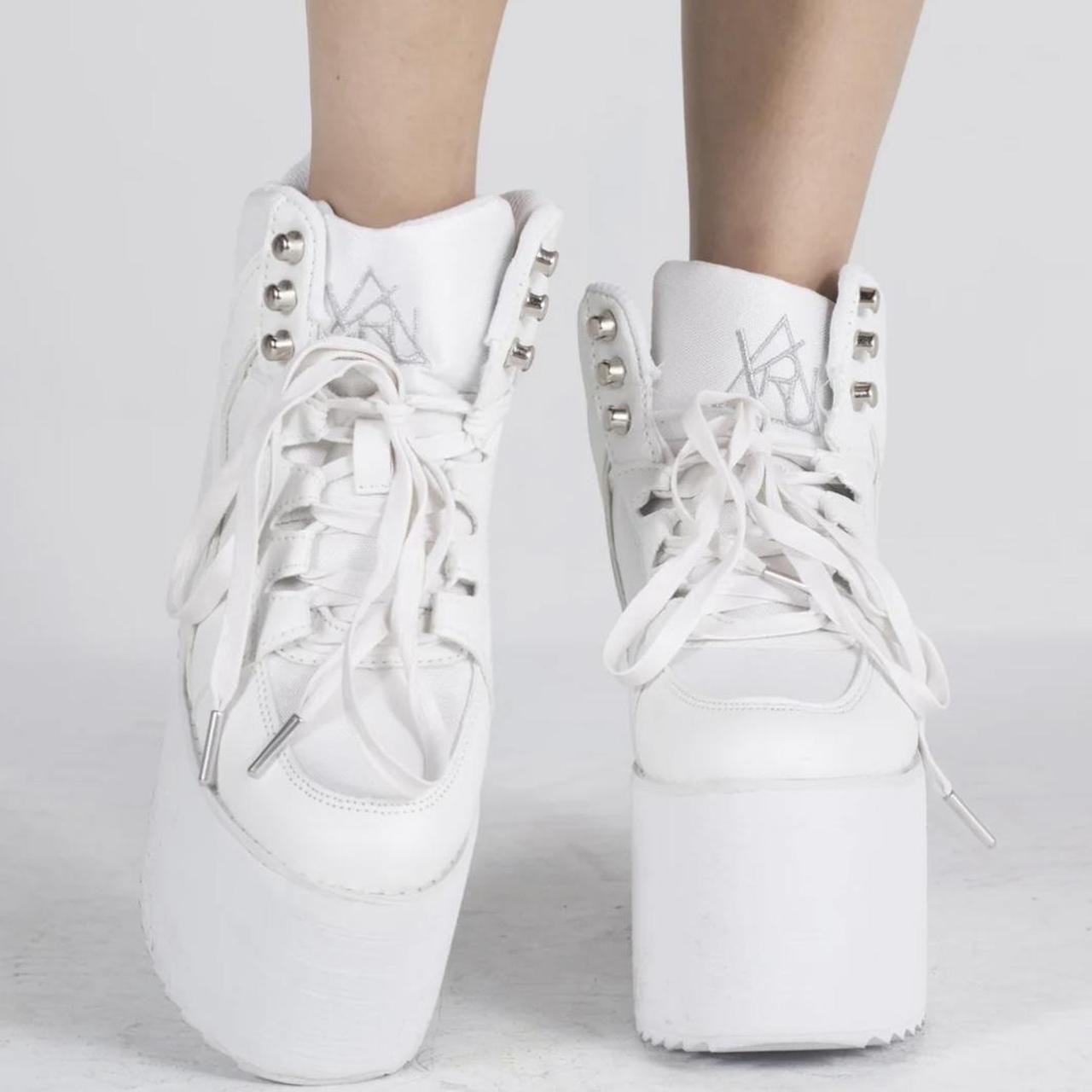 yru white platform sneakers