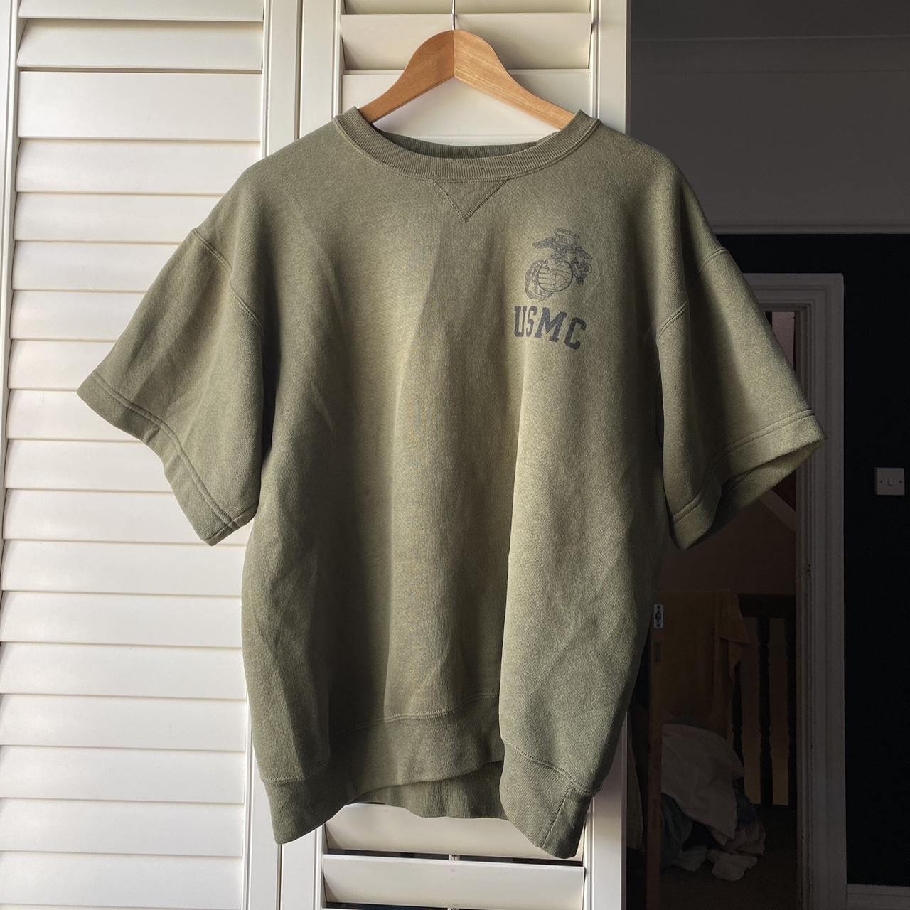 Vintage Soffe 90s USMC short Sleeve sweatshirt Good... - Depop