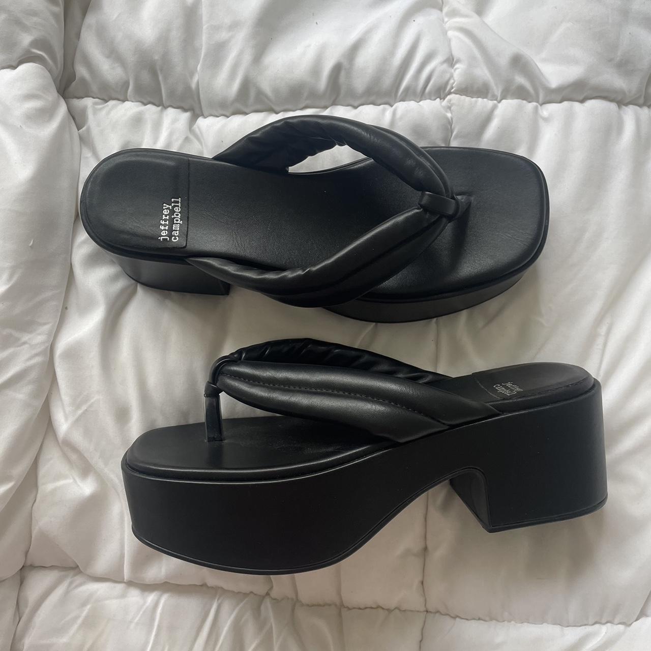 Jeffrey Campbell Women's Black Sandals | Depop