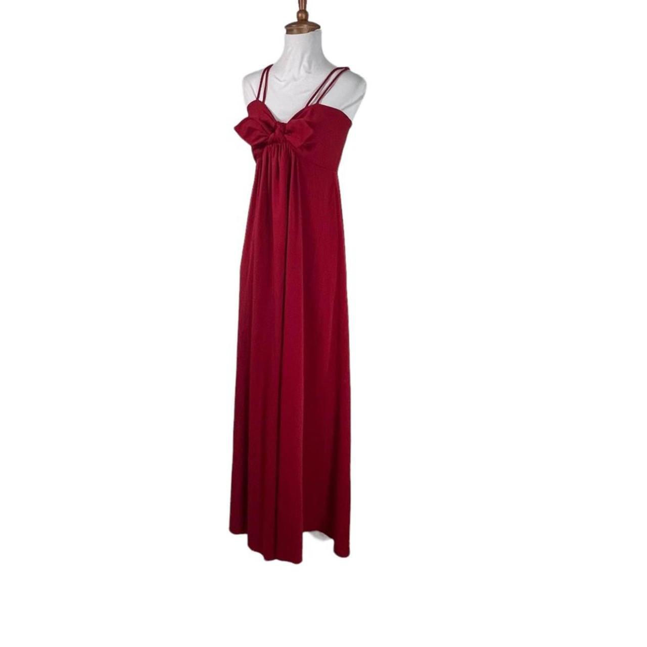 Vintage 70s Burgundy Maxi Dress W Chiffon Cape S. - Depop