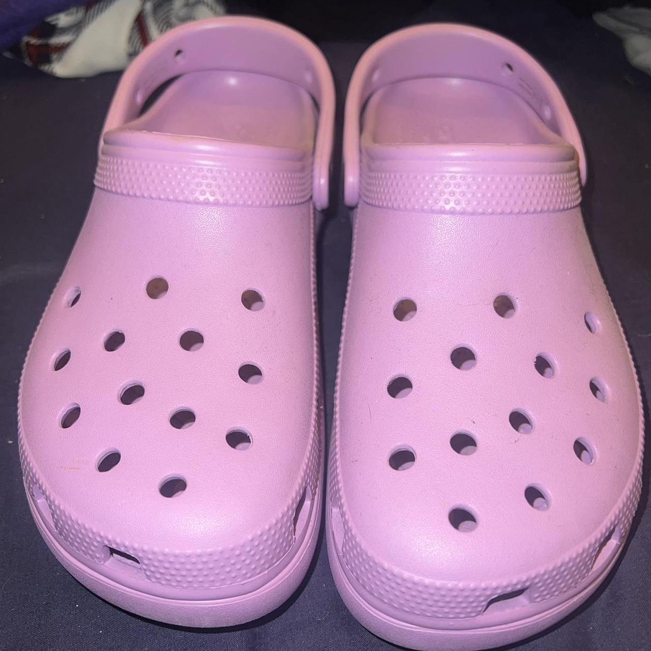 Crocs Women's Purple and Pink Clogs | Depop