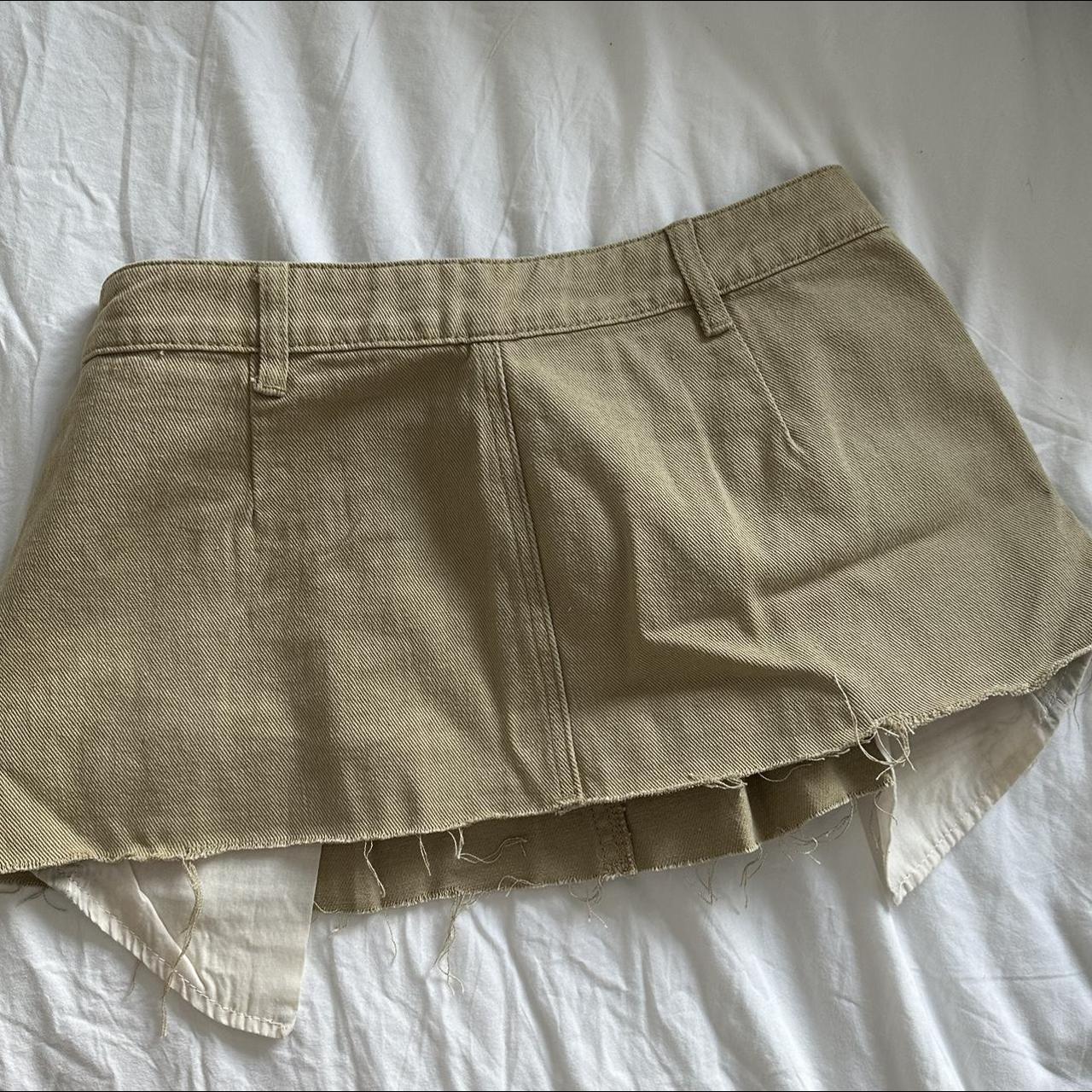 PLT Sand Low Rise Micro Mini Denim Skirt Bought but... - Depop