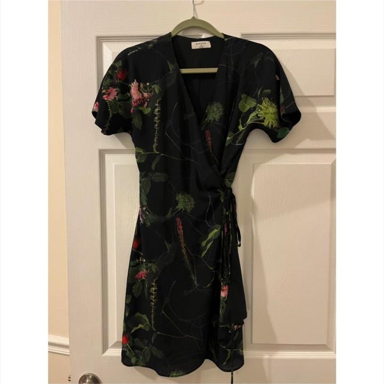 Aritzia black floral wrap dress from the Babaton... - Depop