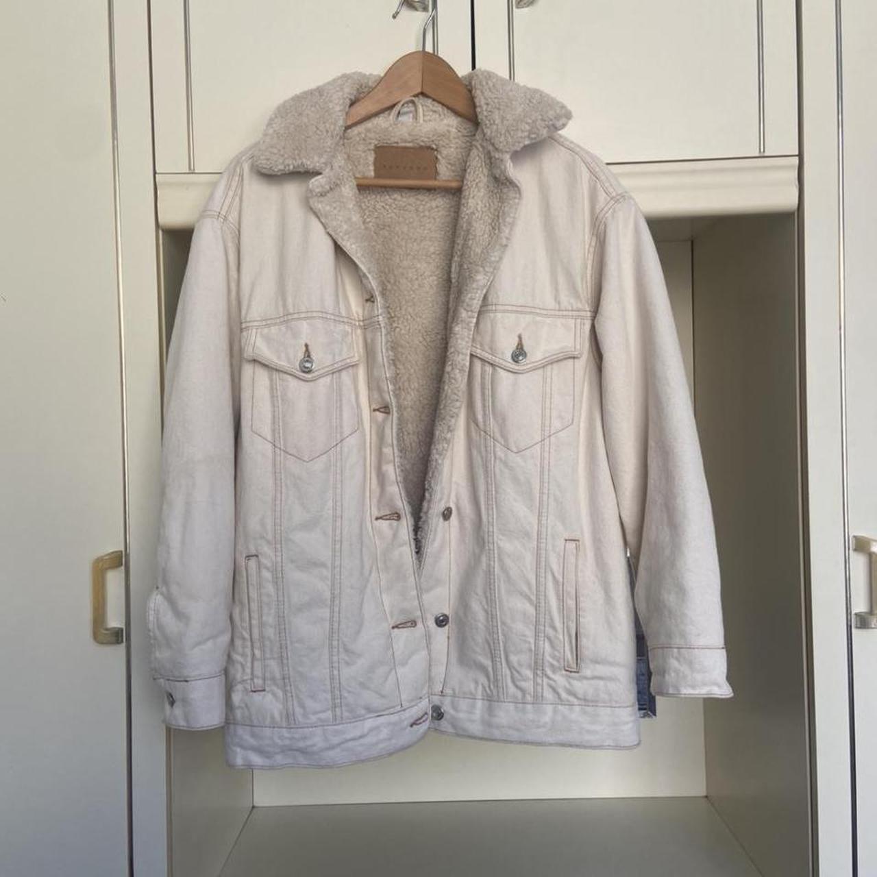 Topshop cream denim on sale jacket