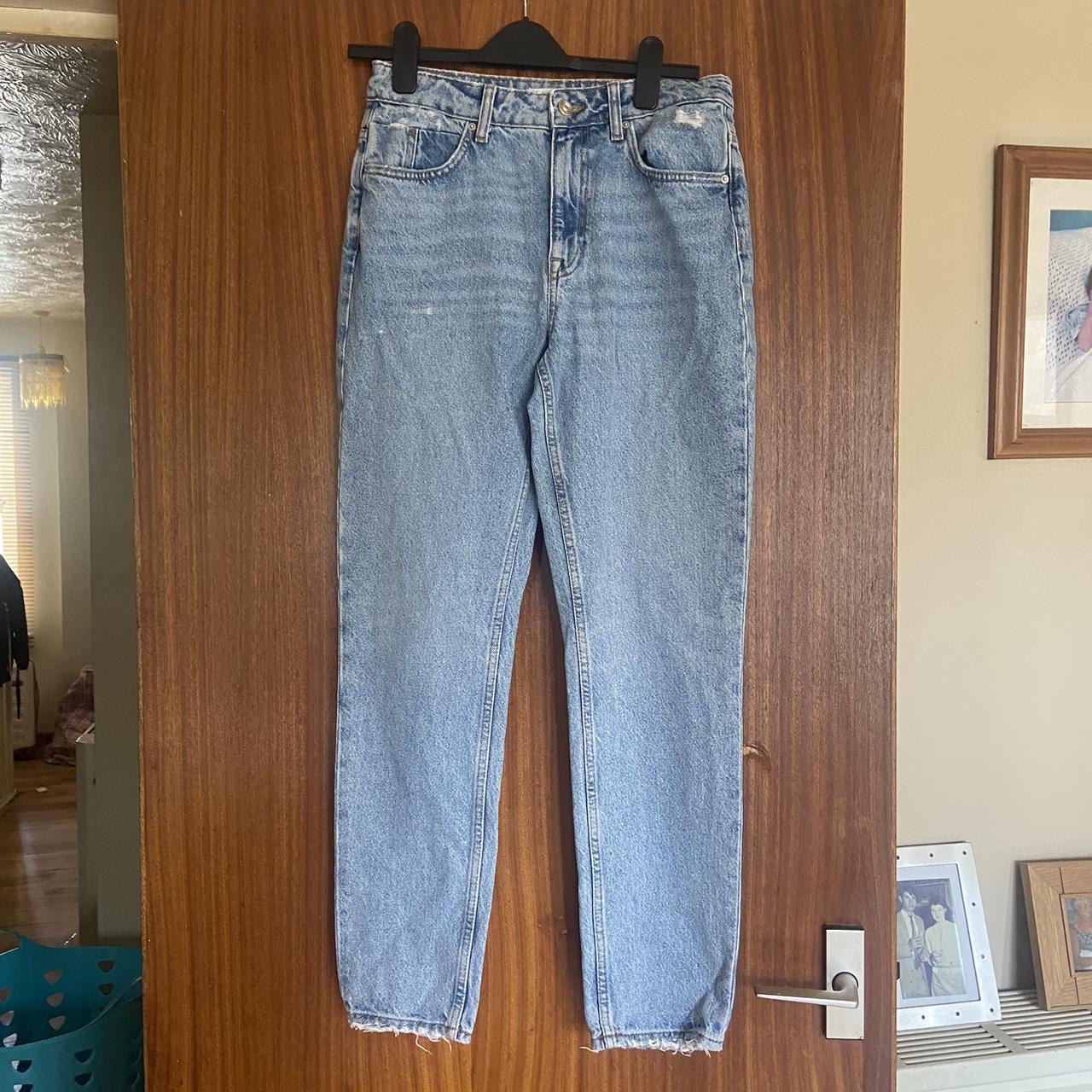 Zara Light Blue Mom Jeans UK Size 8 / EU... - Depop