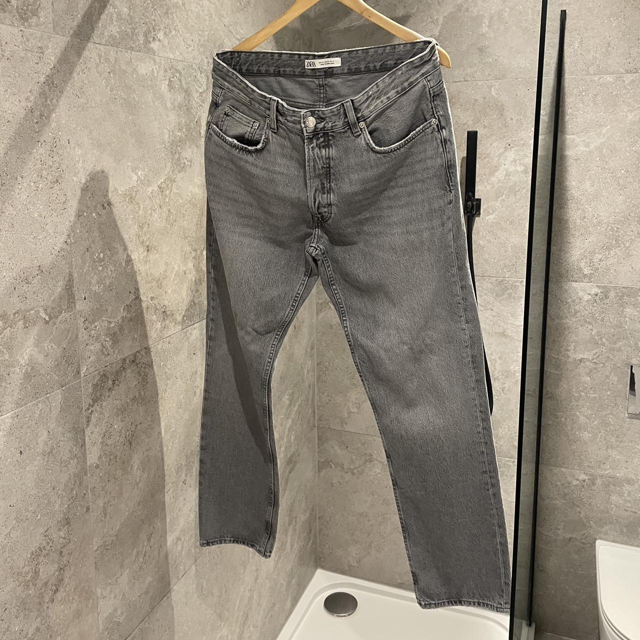 Zara grey wash denim size 44-Zara Fits 32/32 - Depop