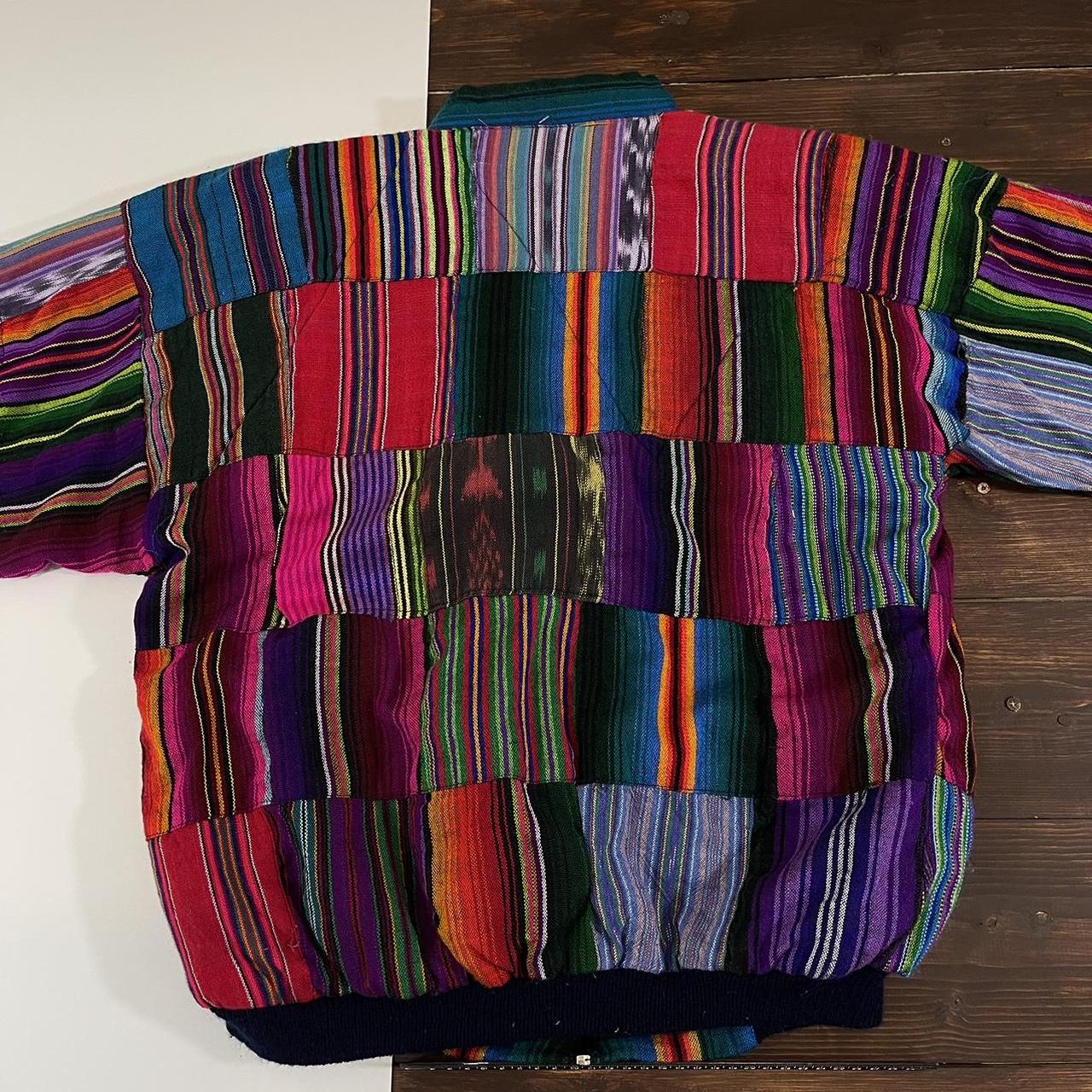 Vintage Mexican Blanket Patchwork Bomber Jacket No... Depop