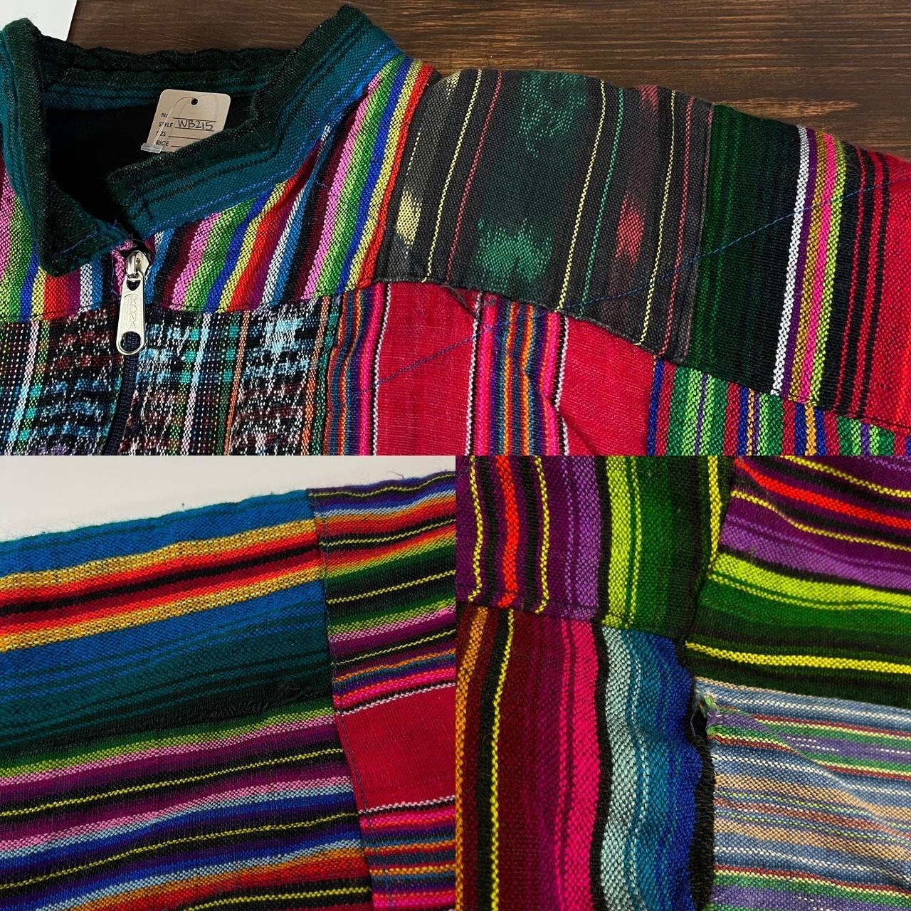 Vintage Mexican Blanket Patchwork Bomber Jacket No... Depop