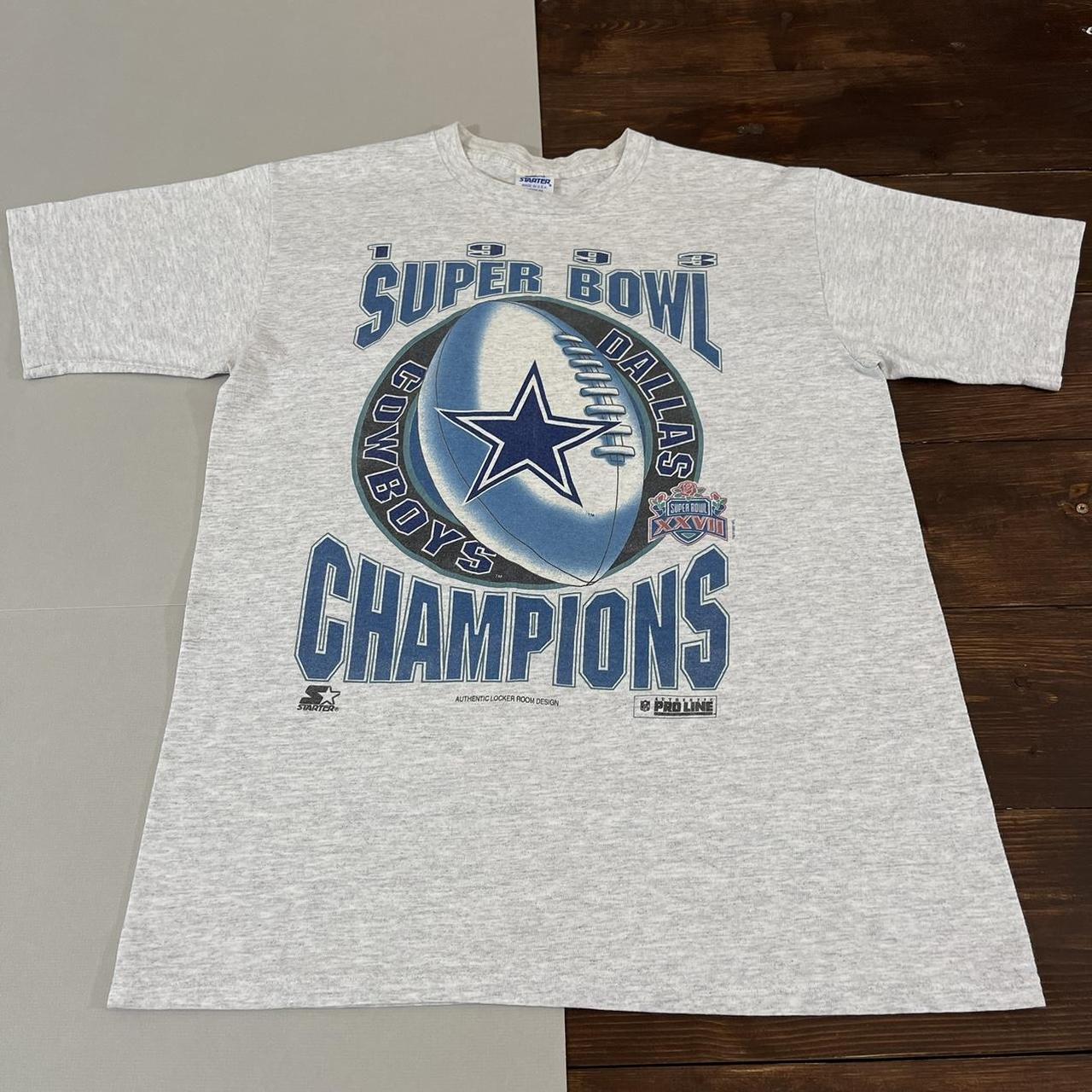 Vintage 90s Dallas Cowboys Super Bowl Champions Gray... - Depop