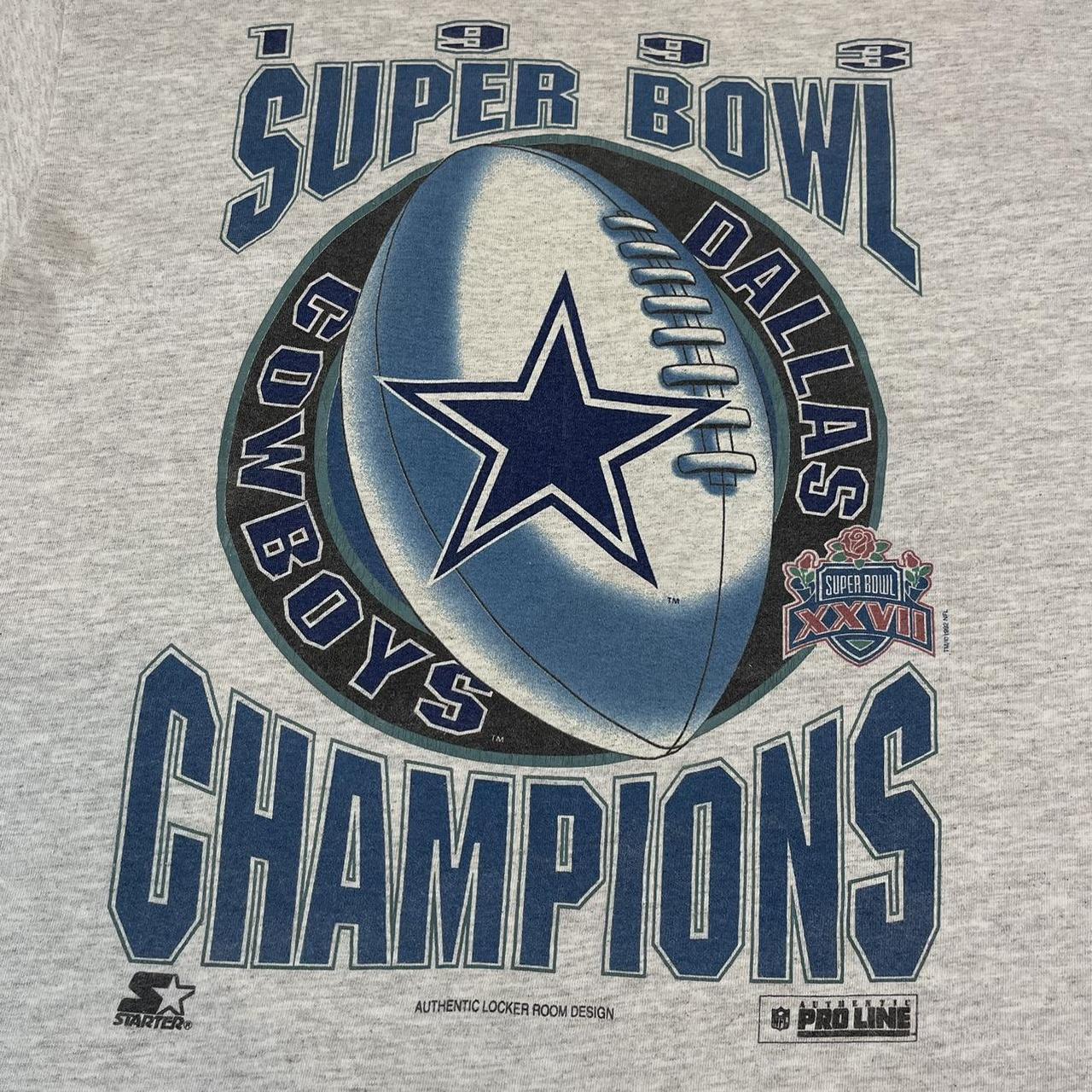 Vintage 90s Dallas Cowboys Super Bowl Champions Gray... - Depop