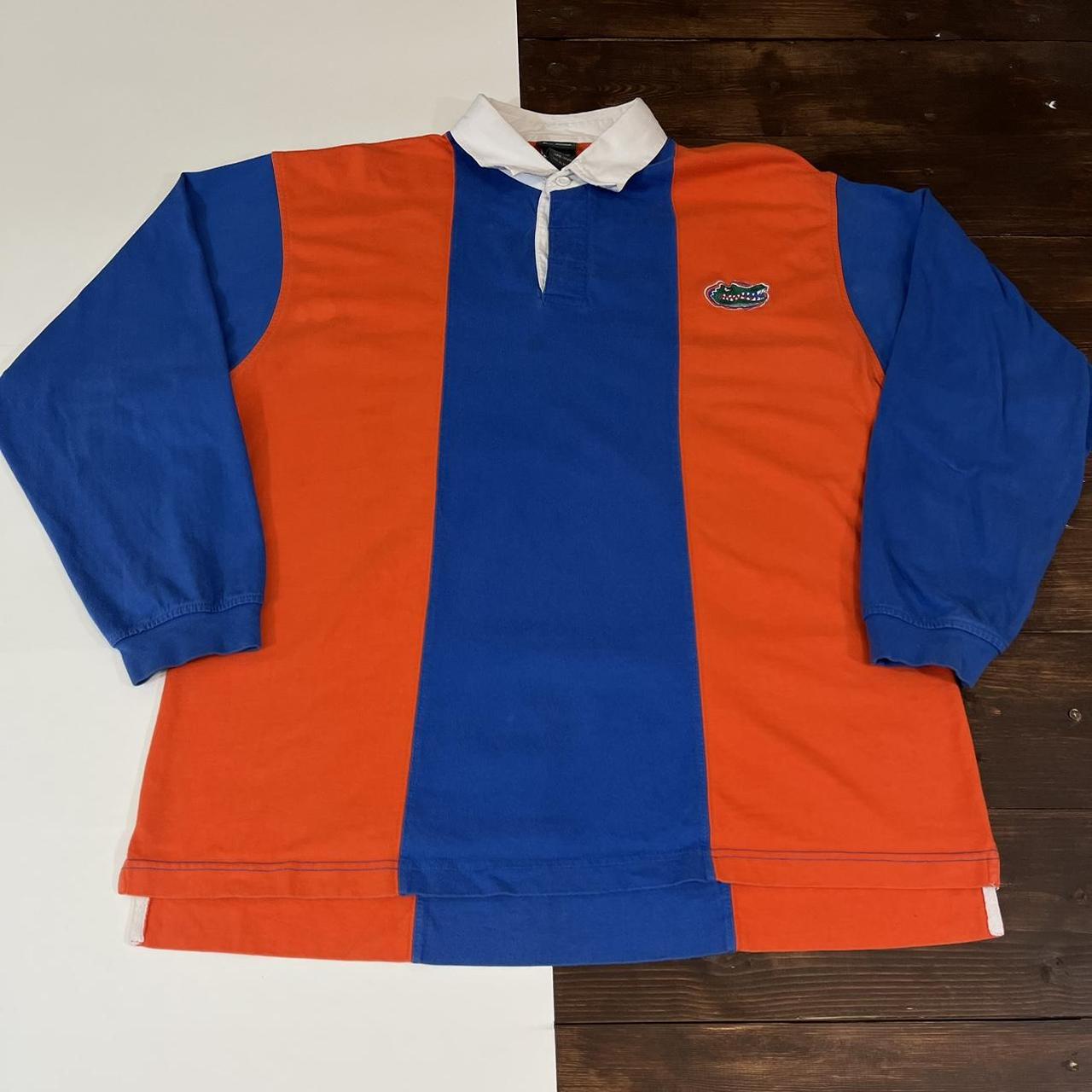 Men S Orange And Blue Polo Shirts Depop