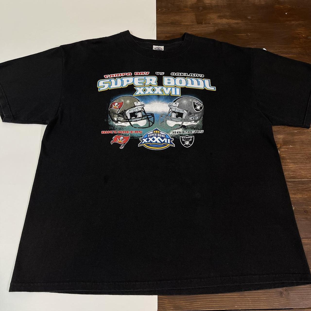 Super Bowl 37 Black T-Shirt Tagged XL Slight fading - Depop