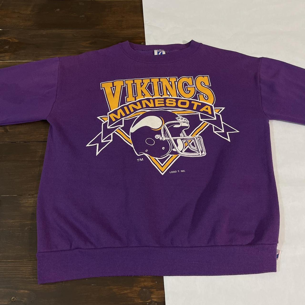 Vintage Minnesota Vikings Sweatshirt XL Purple Lee - Depop