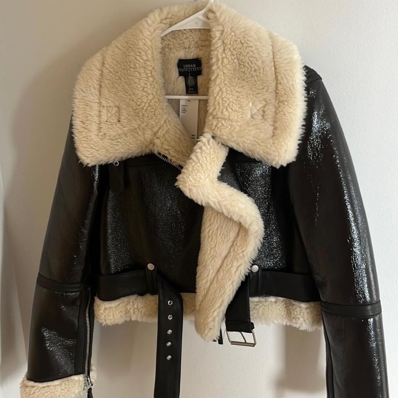 NWT UO Sherpa Aviator Jacket size medium not real... - Depop