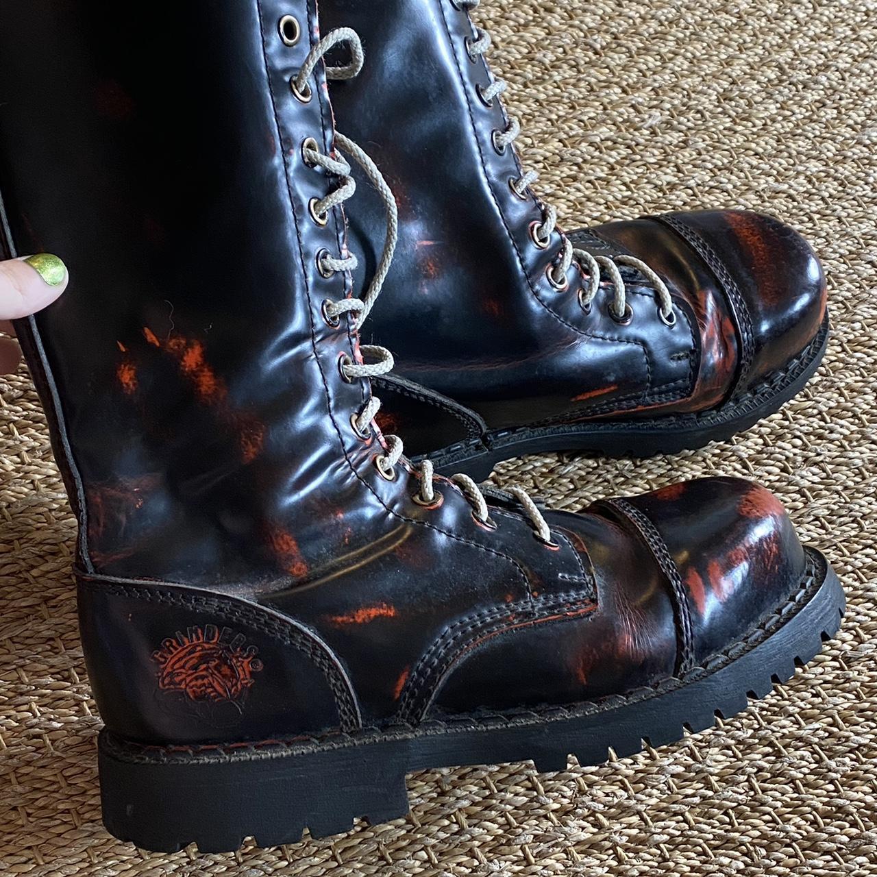 Grinders London England 14Eyelet Boots Red/Burgundy... Depop