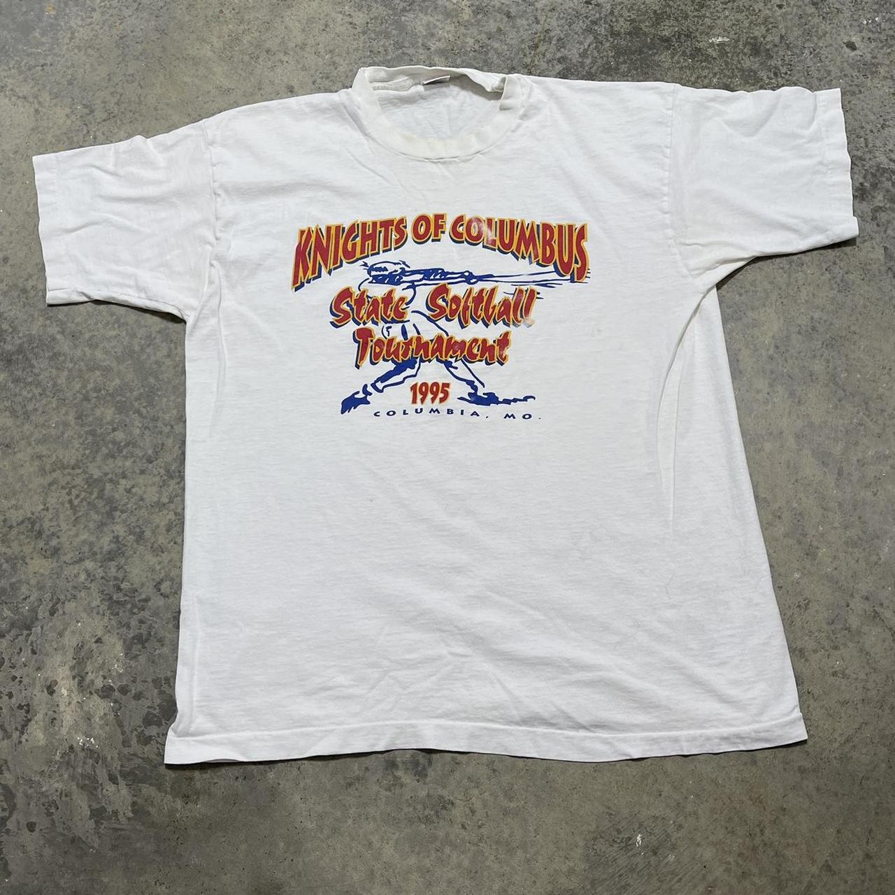 Vintage 1995 Knights of Columbus State Softball... - Depop