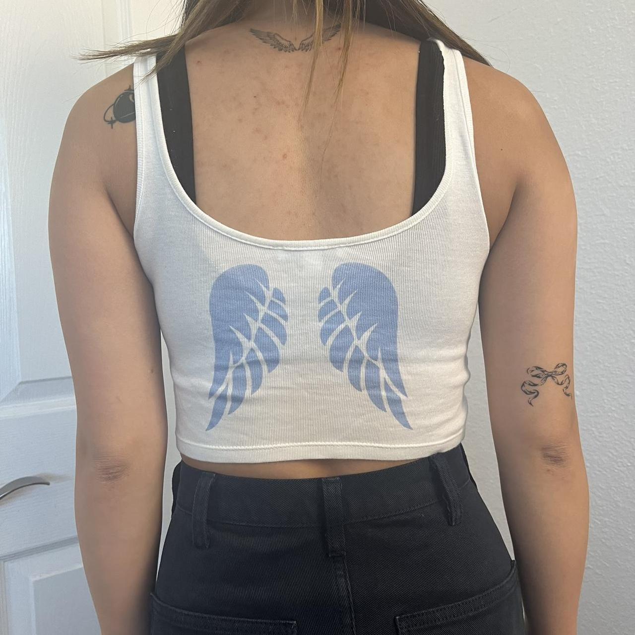 subdued angel cropped tank top. stains around pit - Depop