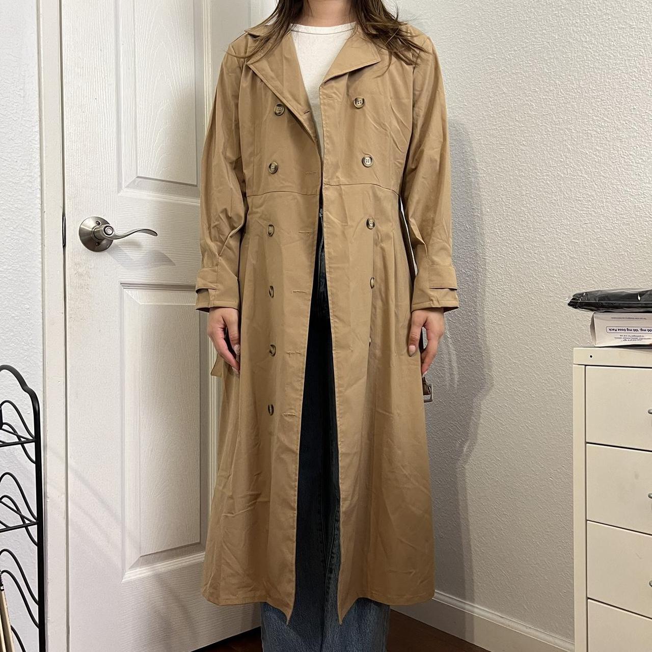 tan light weight trench coat. perfect for layering.... - Depop