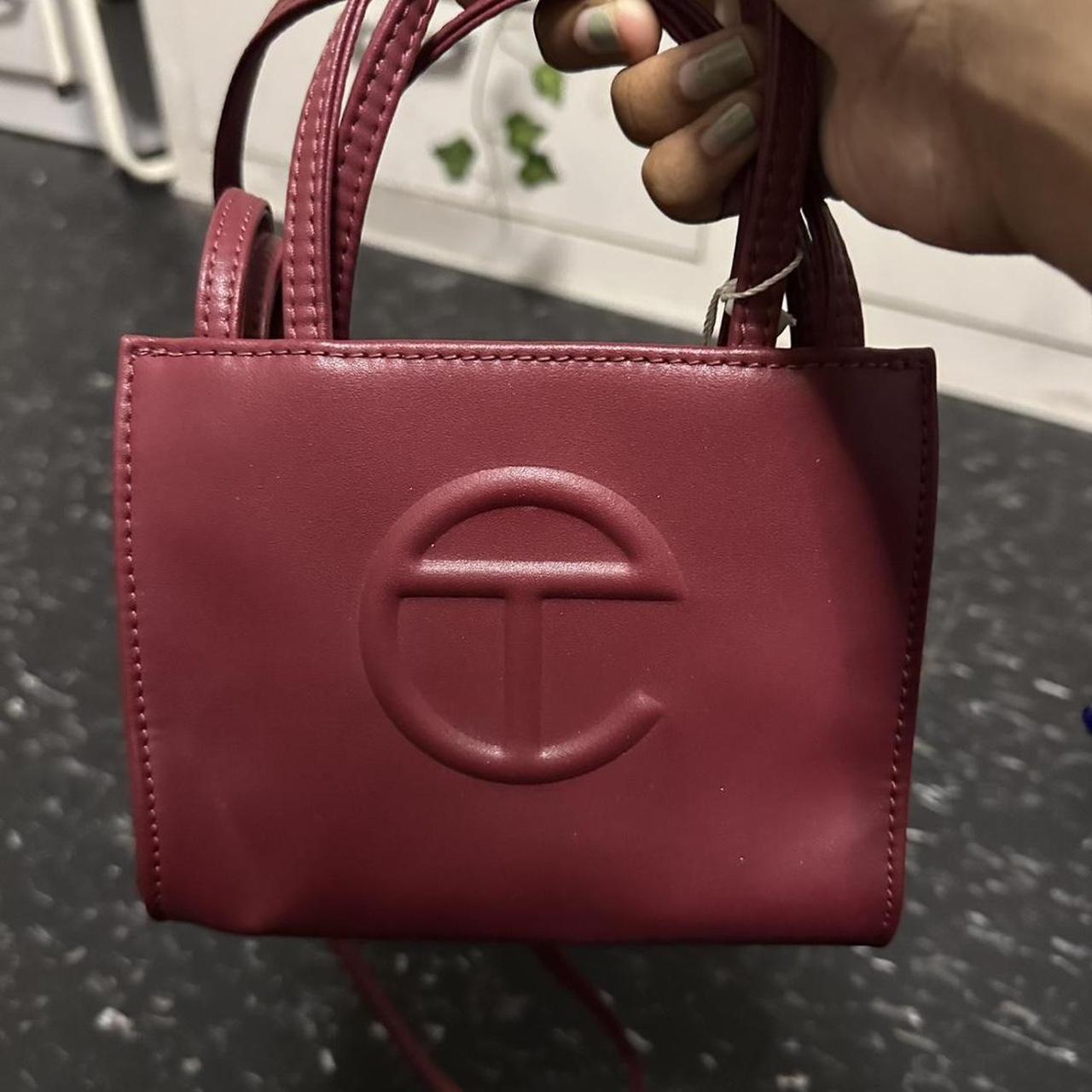 small oxblood telfar shopping bag - authentic...