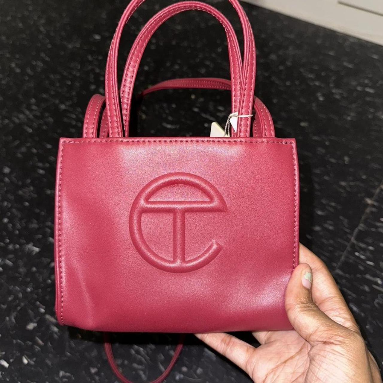 small oxblood telfar shopping bag - authentic...