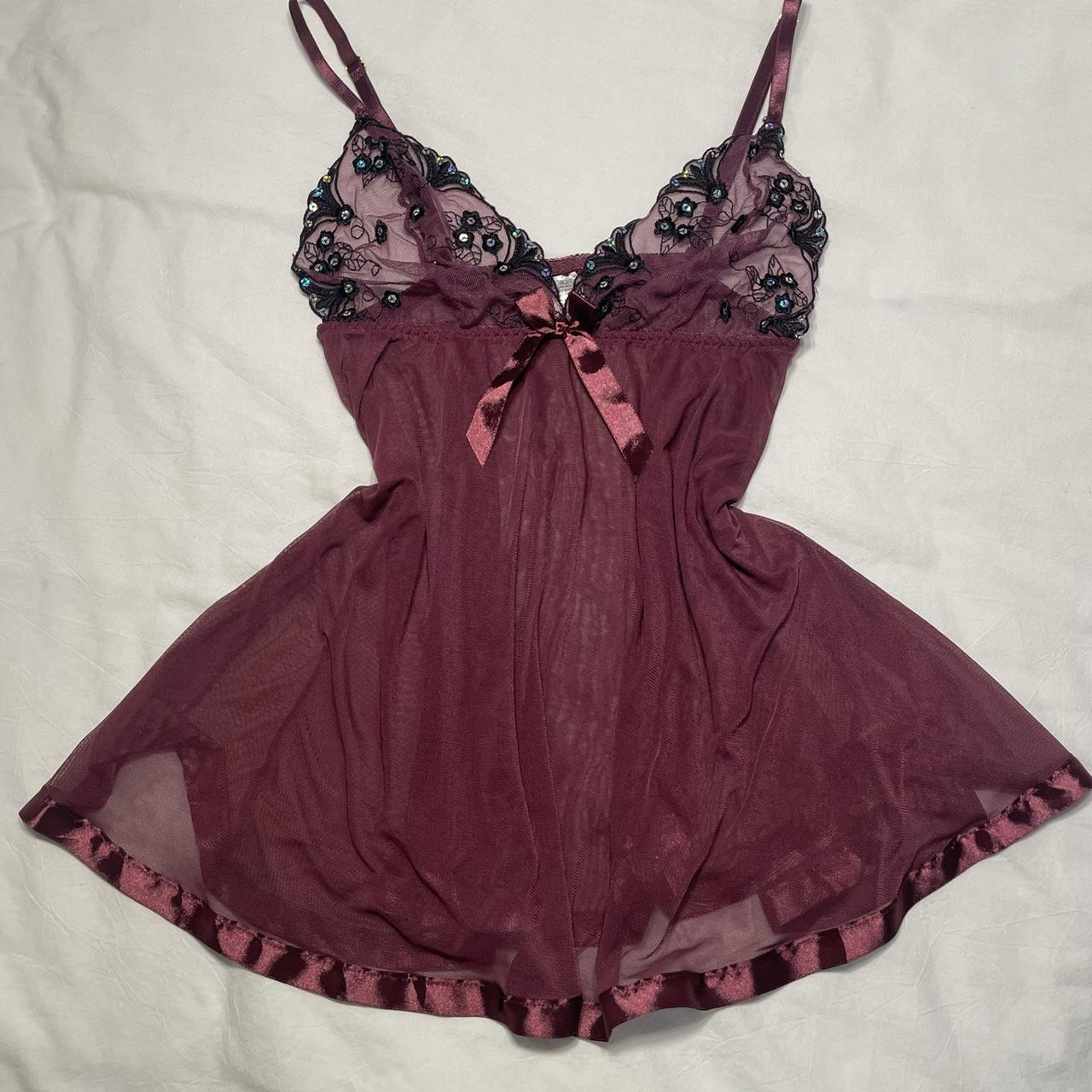 y2k sequin and lace lingerie top size L but could... - Depop