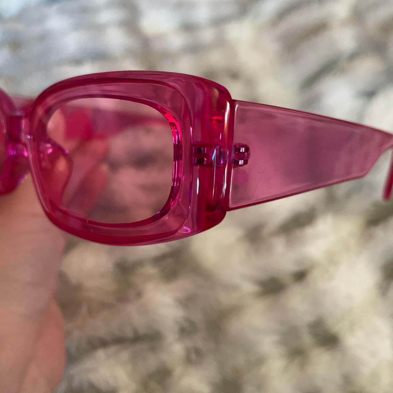 barbie pink neon sunnies cute rave sunglasses never... - Depop