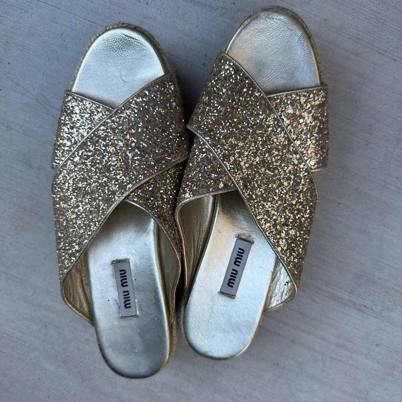 Miu Miu Women's Slides - Gold - US 8.5 – Miu Miu … - image 1