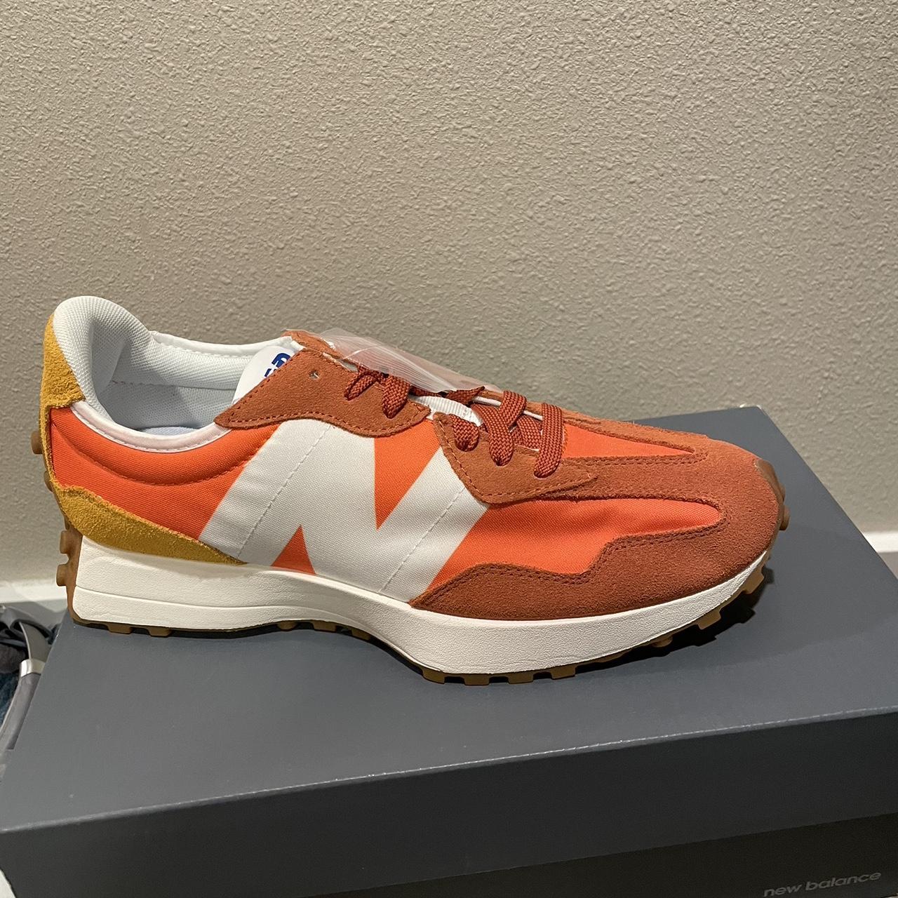 New Balance 327 Varsity Orange White Yellow Men's... Depop