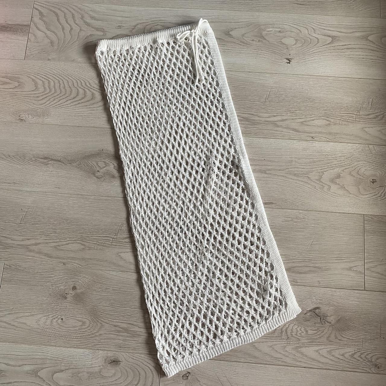 white crochet beach cover up skirt • Ally Fashion •... - Depop