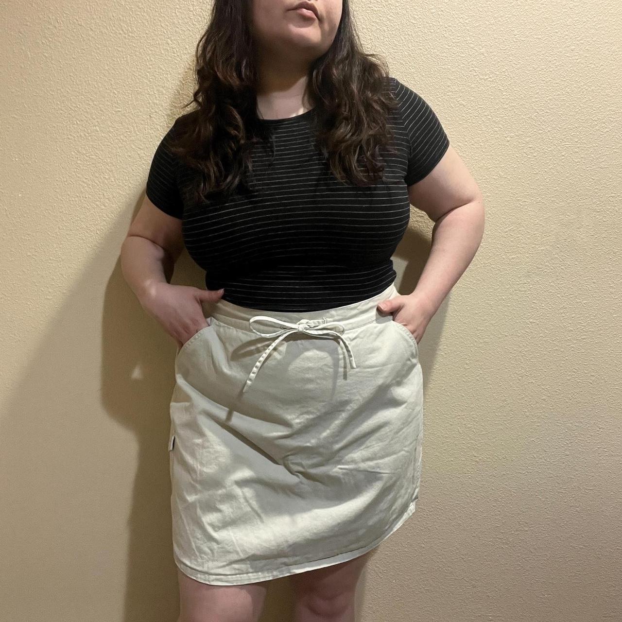 Plus size 2025 khaki skirt vintage