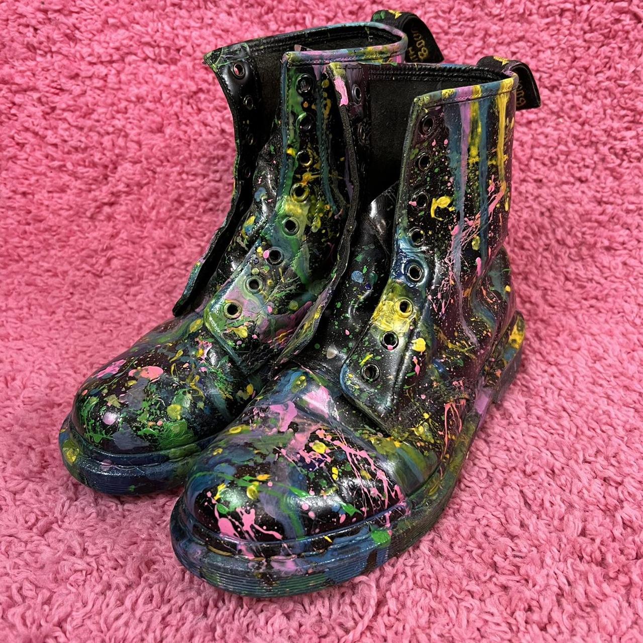 Splatter Paint Doc Marten’s Size 8 Women’s... Depop