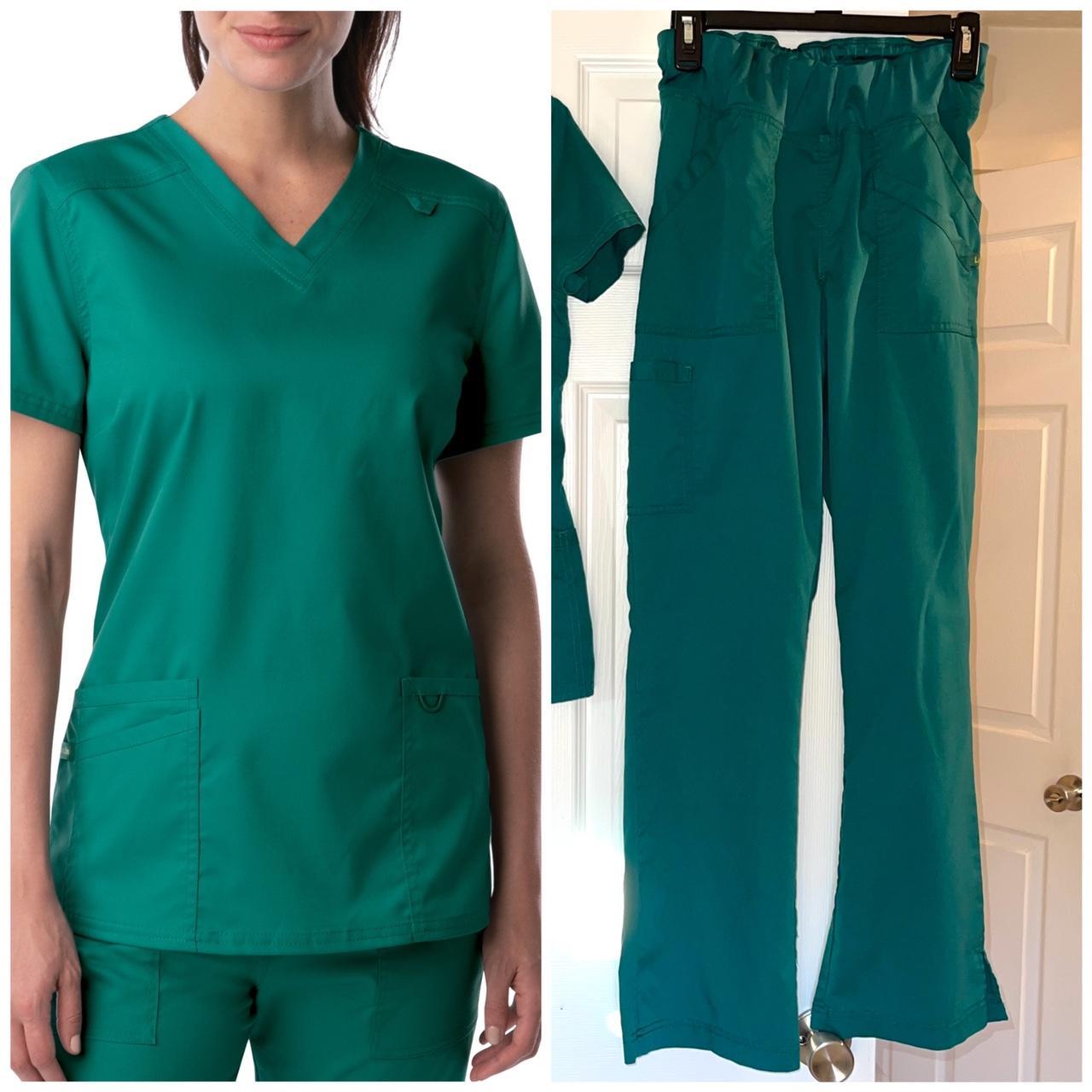 Landau Proflex Vneck Scrub Top & Elastic Waistband... Depop