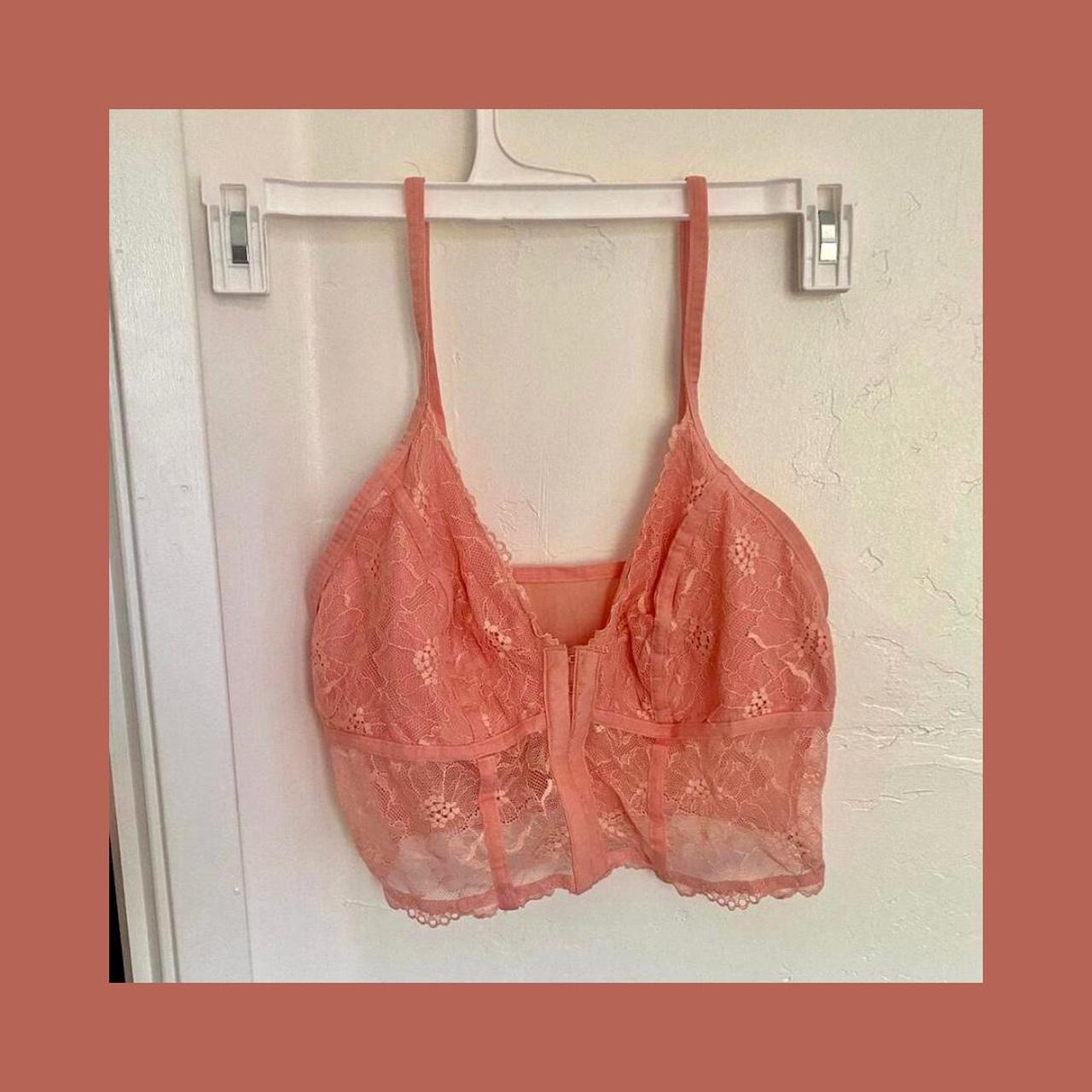 Peach lace top Super cute just not my color Brand:... - Depop